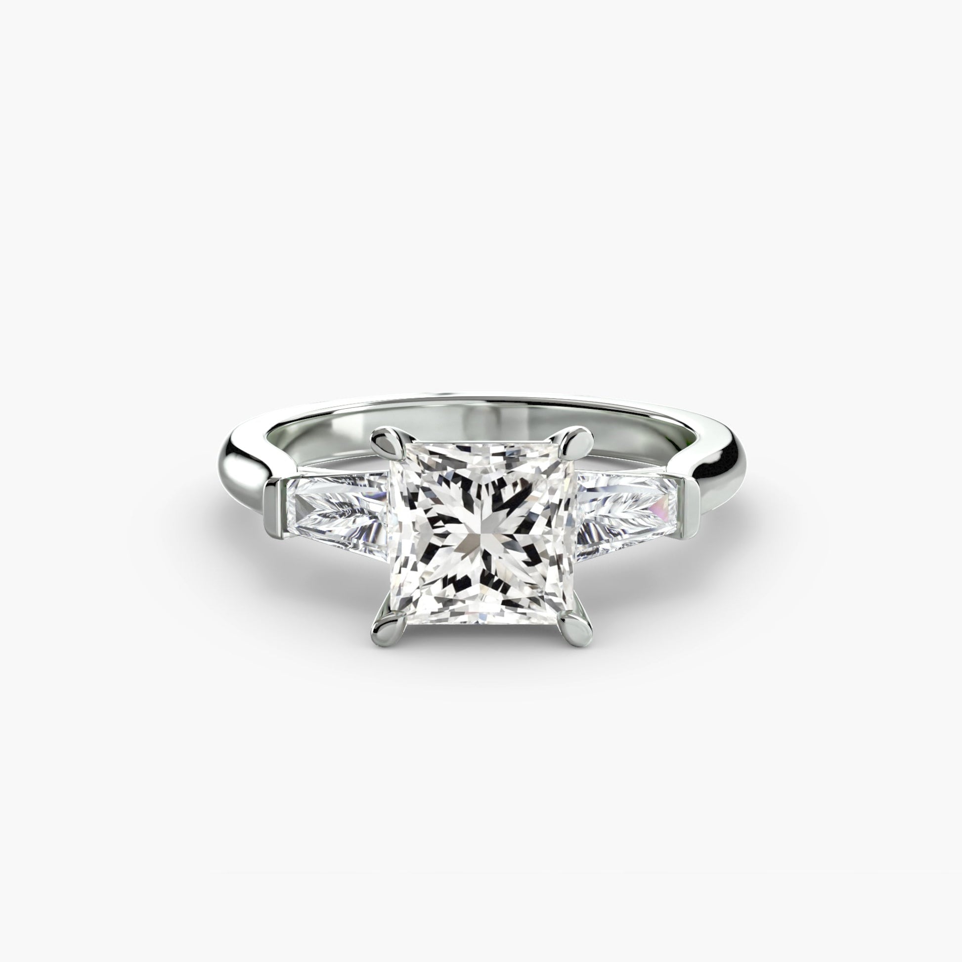 Three-Stone Ring (Baguette Side Stones) - AYKA JEWELS