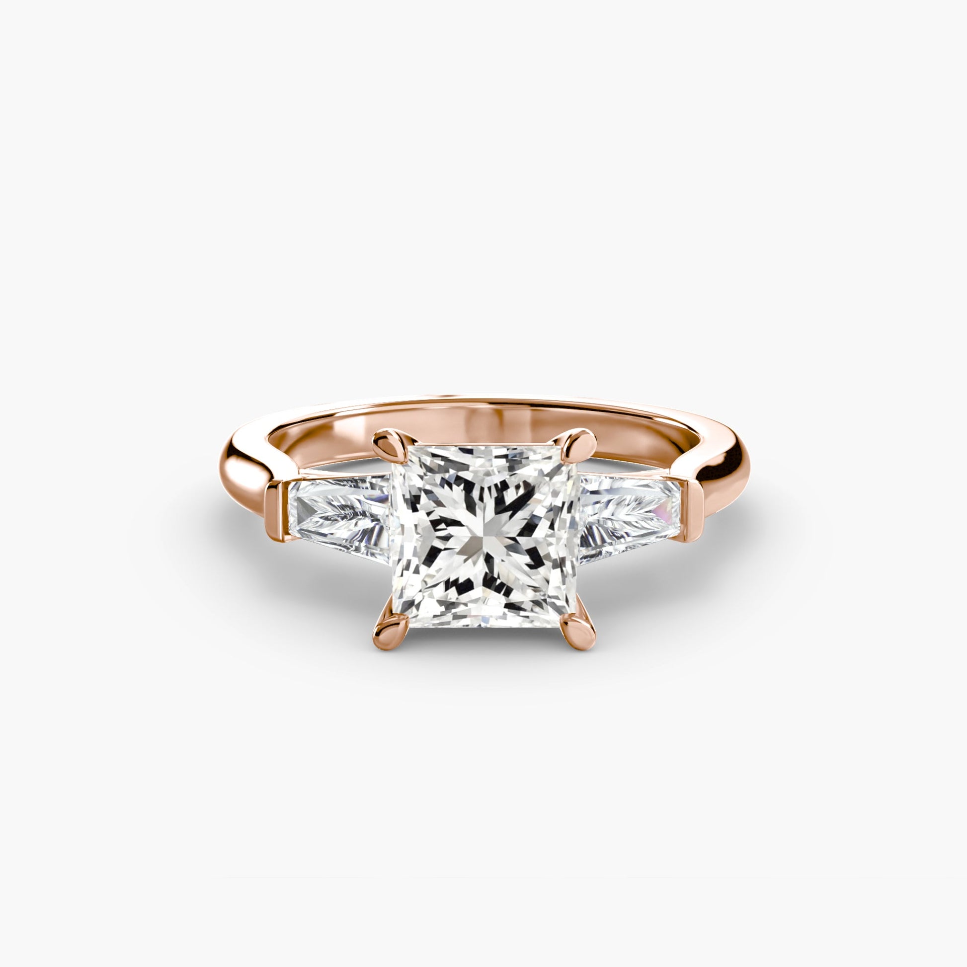 Three-Stone Ring (Baguette Side Stones) - AYKA JEWELS