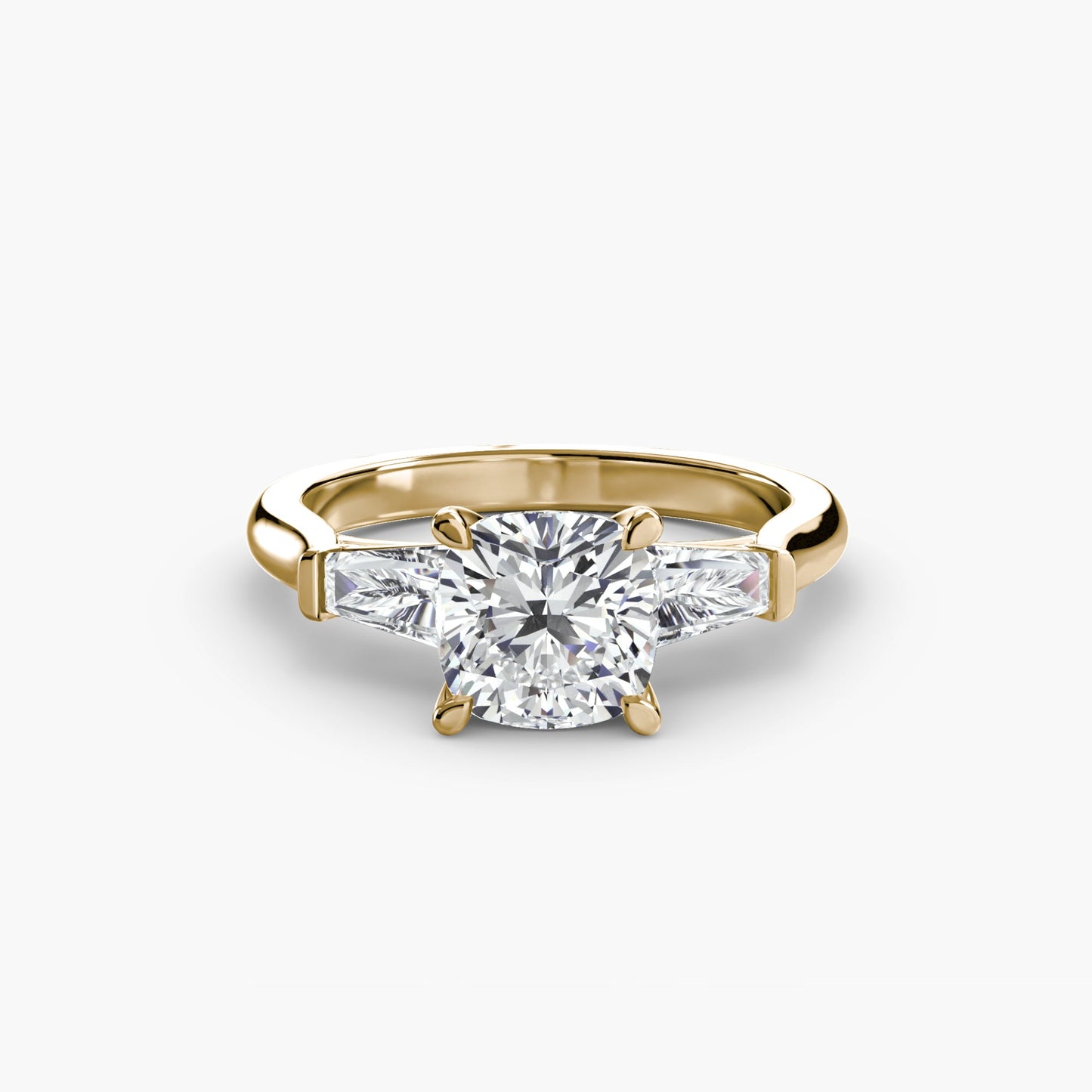 Three-Stone Ring (Baguette Side Stones) - AYKA JEWELS
