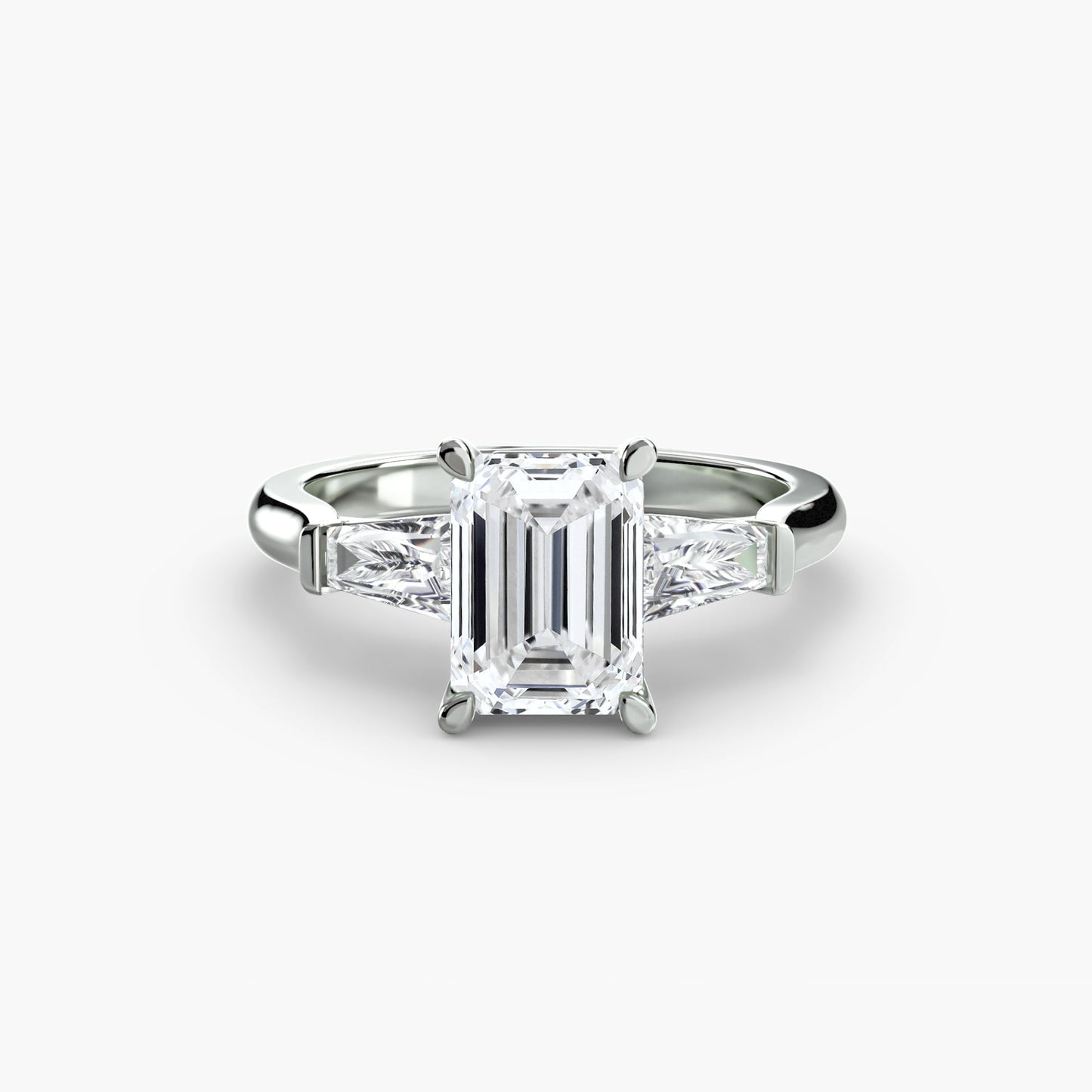 Three-Stone Ring (Baguette Side Stones) - AYKA JEWELS