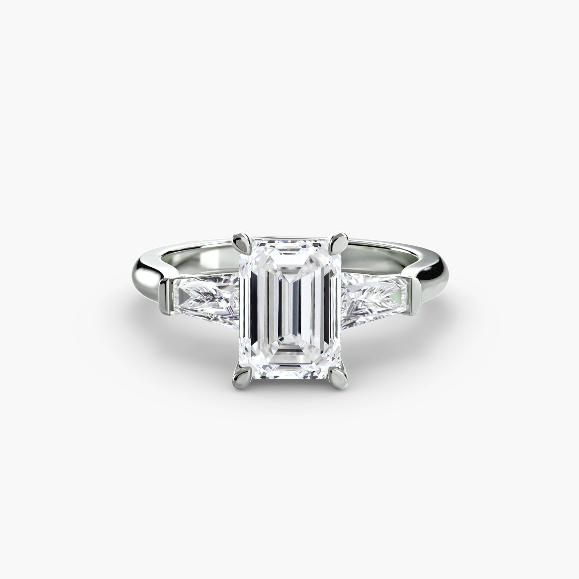 Three-Stone Ring (Baguette Side Stones) - AYKA JEWELS