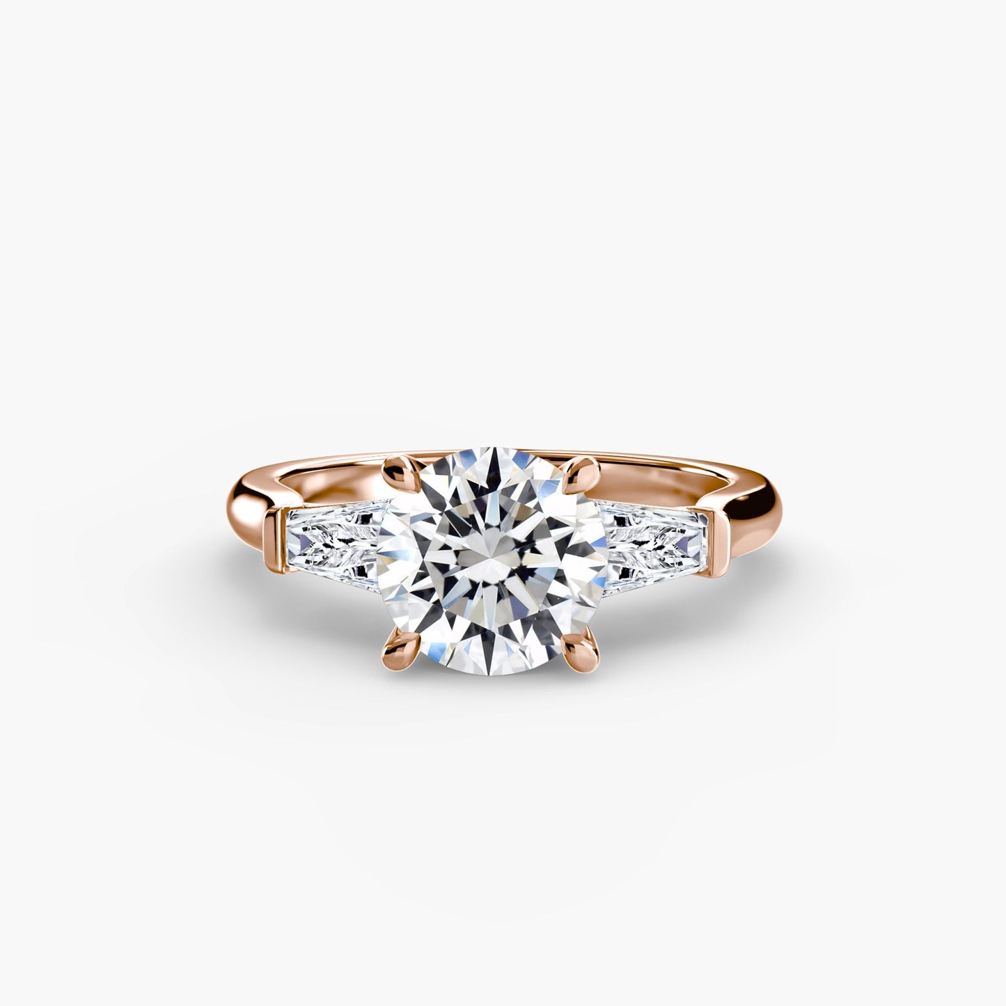 Three-Stone Ring (Baguette Side Stones) - AYKA JEWELS
