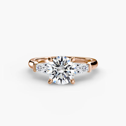 Three-Stone Ring (Baguette Side Stones) - AYKA JEWELS