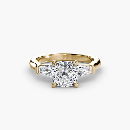 Three-Stone Ring (Baguette Side Stones) - AYKA JEWELS