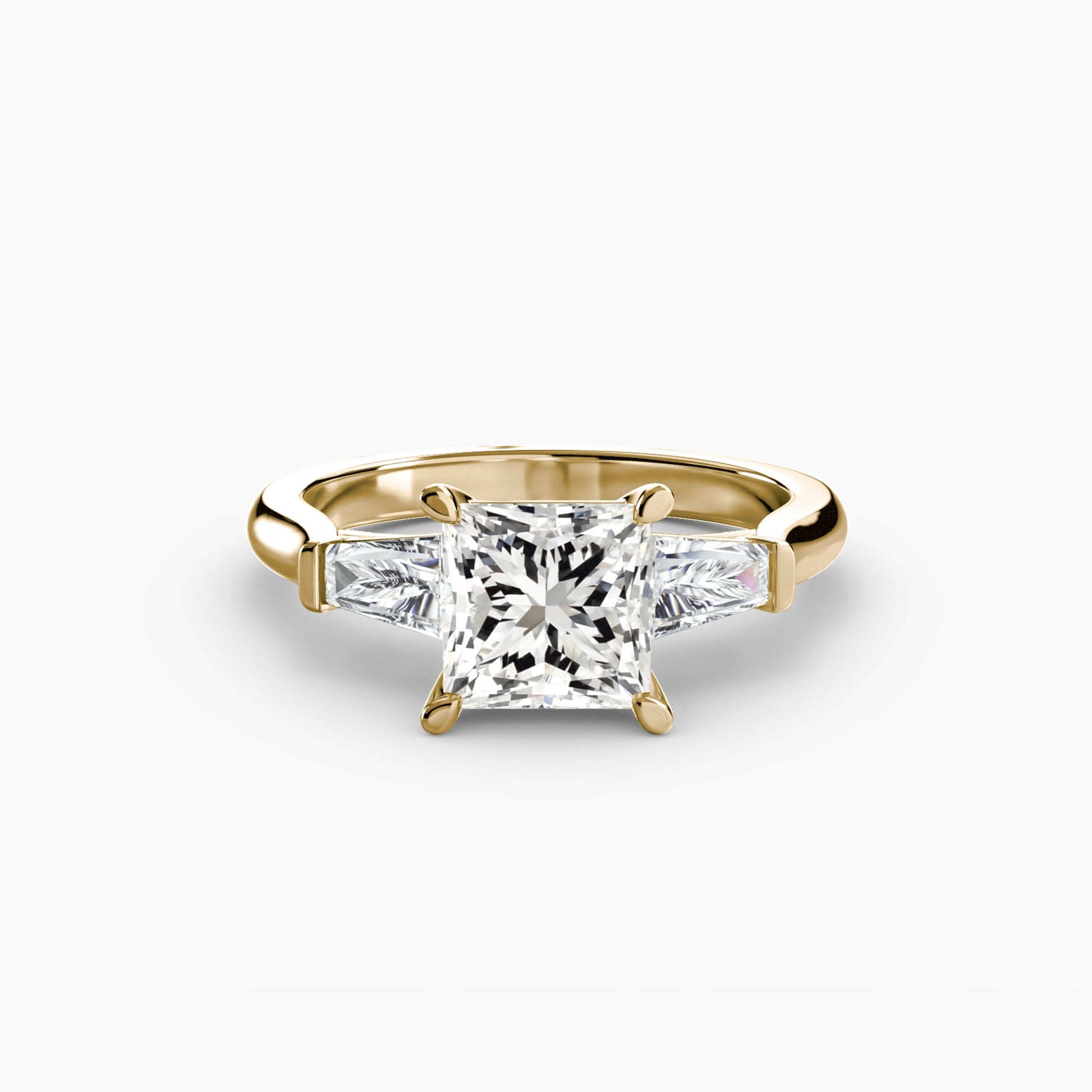 Three-Stone Ring (Baguette Side Stones) - AYKA JEWELS