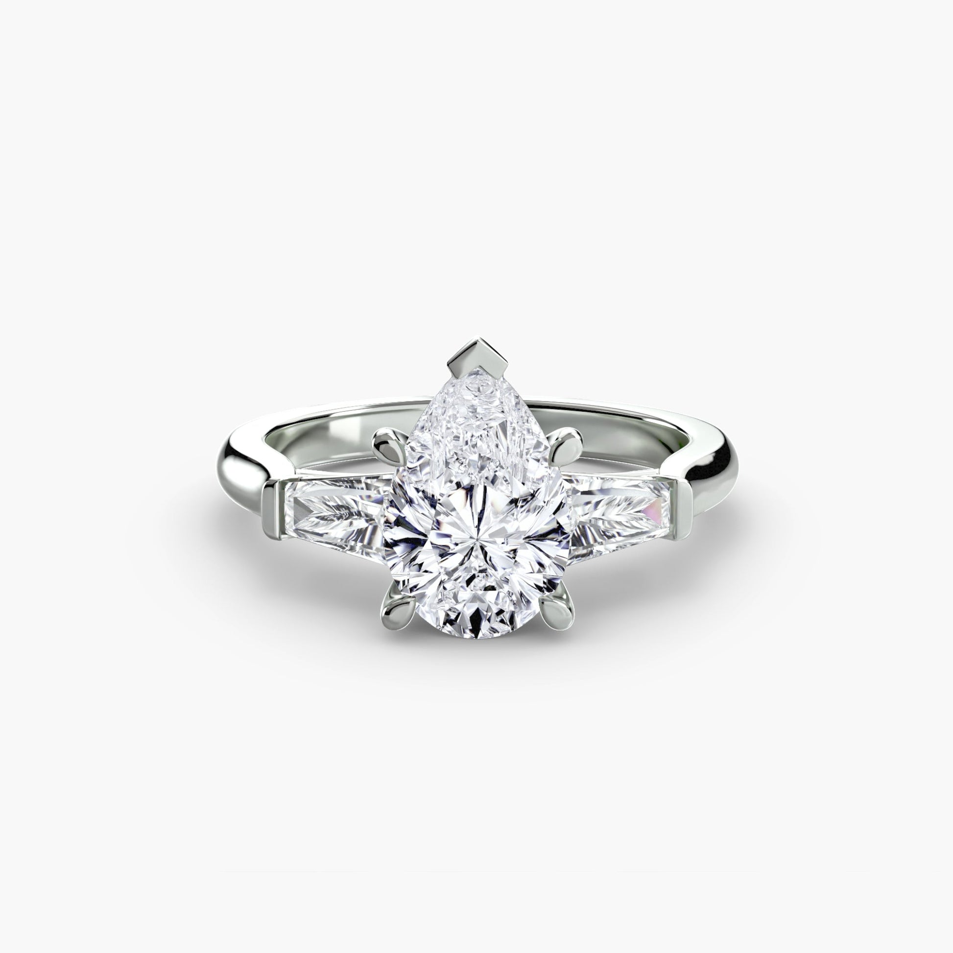 Three-Stone Ring (Baguette Side Stones) - AYKA JEWELS