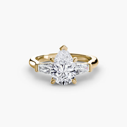 Three-Stone Ring (Baguette Side Stones) - AYKA JEWELS