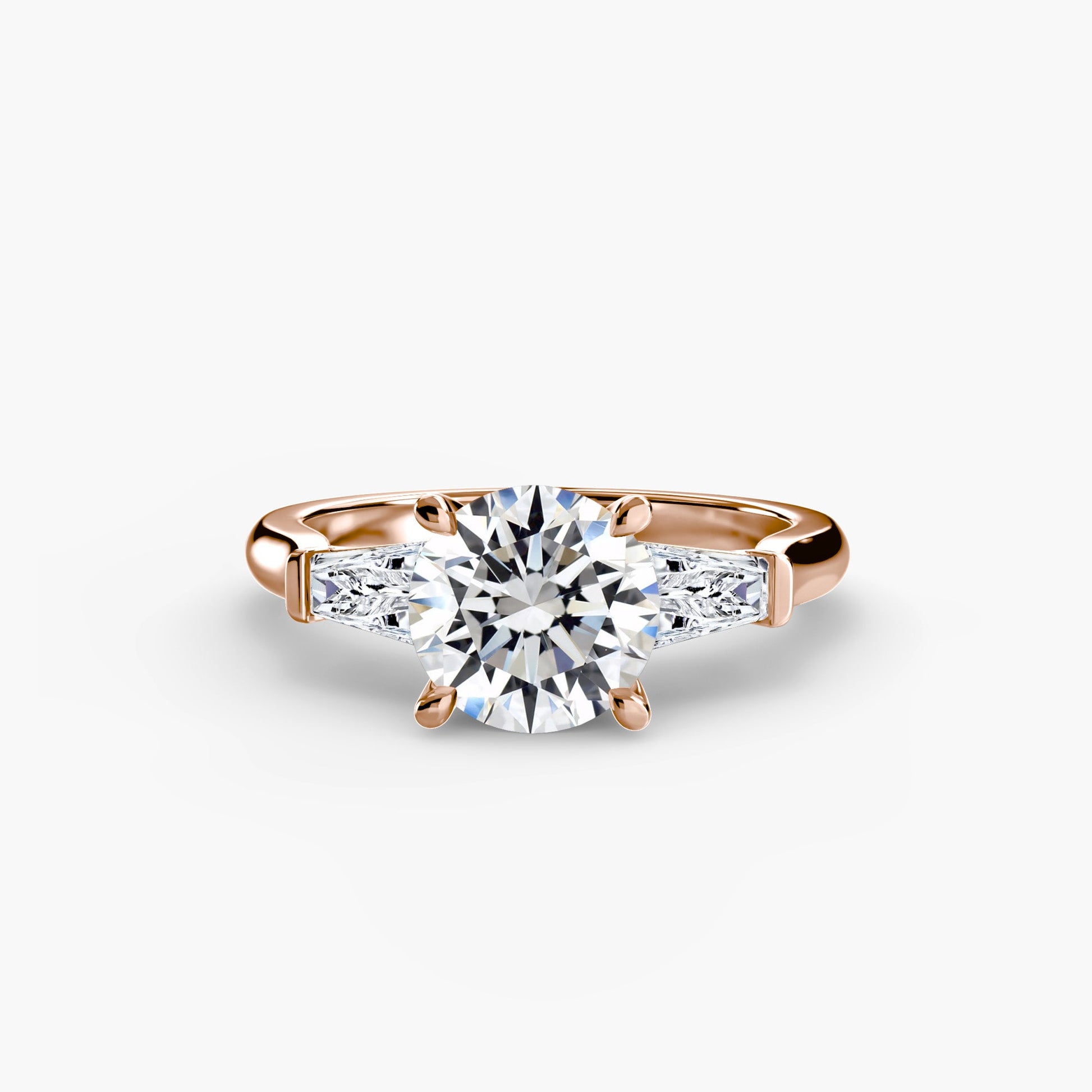 Three-Stone Ring (Baguette Side Stones) - AYKA JEWELS