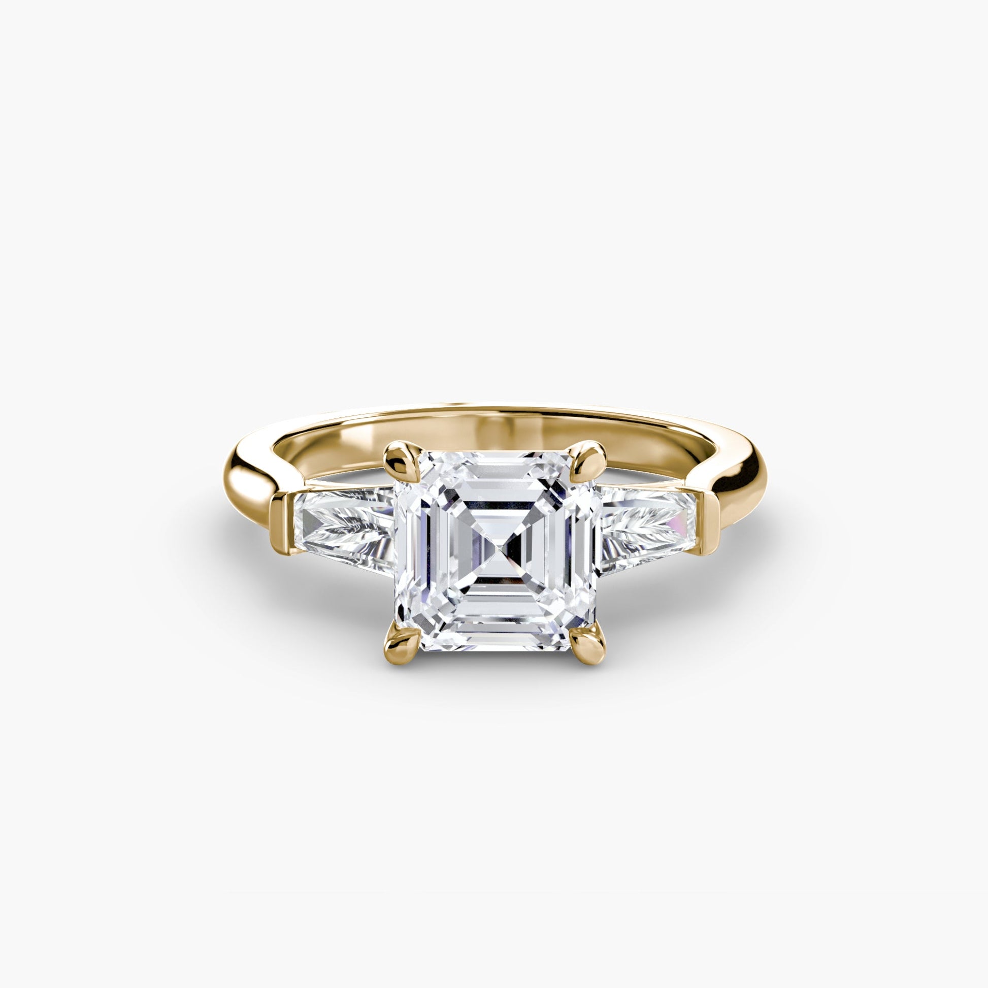 Three-Stone Ring (Baguette Side Stones) - AYKA JEWELS