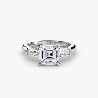 Three-Stone Ring (Baguette Side Stones) - AYKA JEWELS