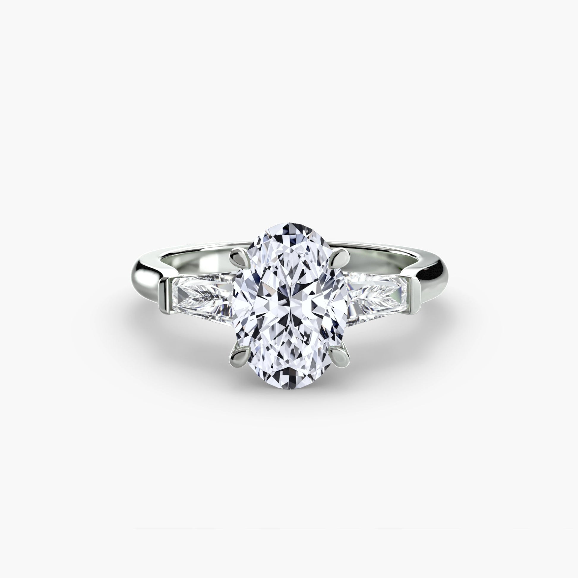 Three-Stone Ring (Baguette Side Stones) - AYKA JEWELS