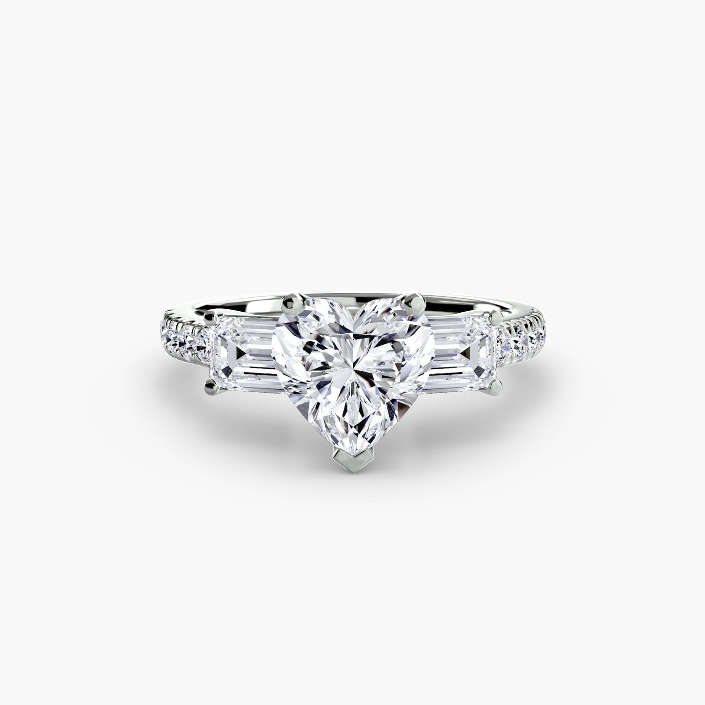 Three-Stone Ring with Pavé Band 4 - AYKA JEWELS