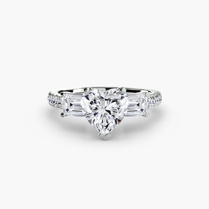 Three-Stone Ring with Pavé Band 4 - AYKA JEWELS