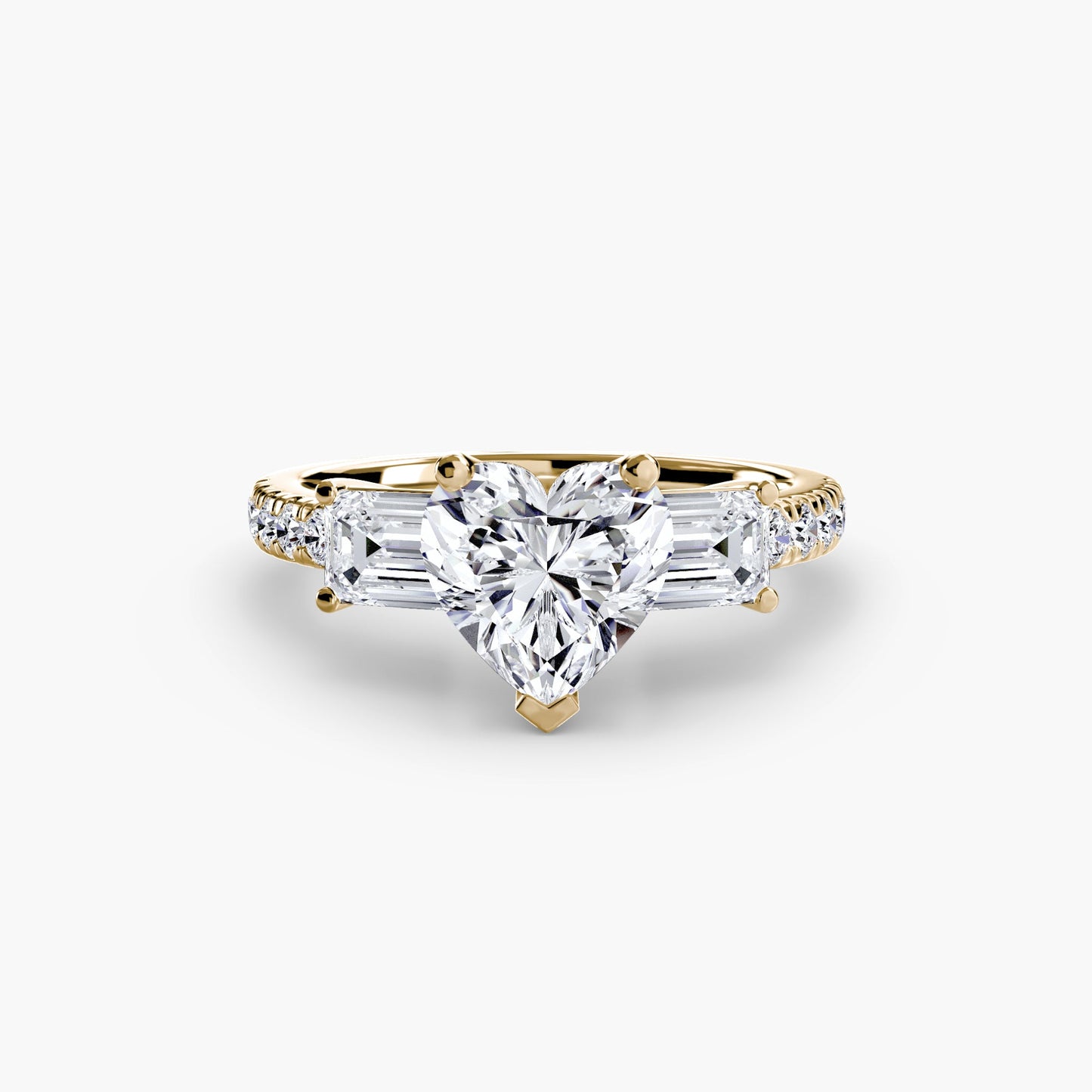 Three-Stone Ring with Pavé Band 4 - AYKA JEWELS