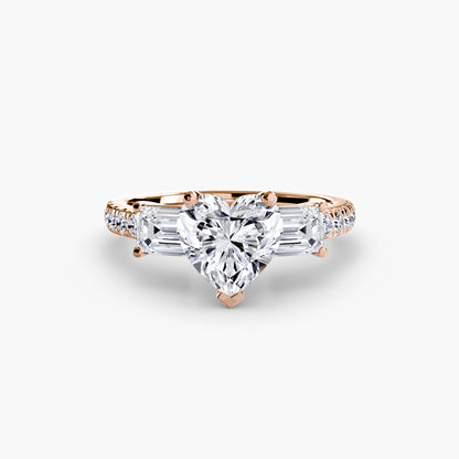 Three-Stone Ring with Pavé Band 4 - AYKA JEWELS