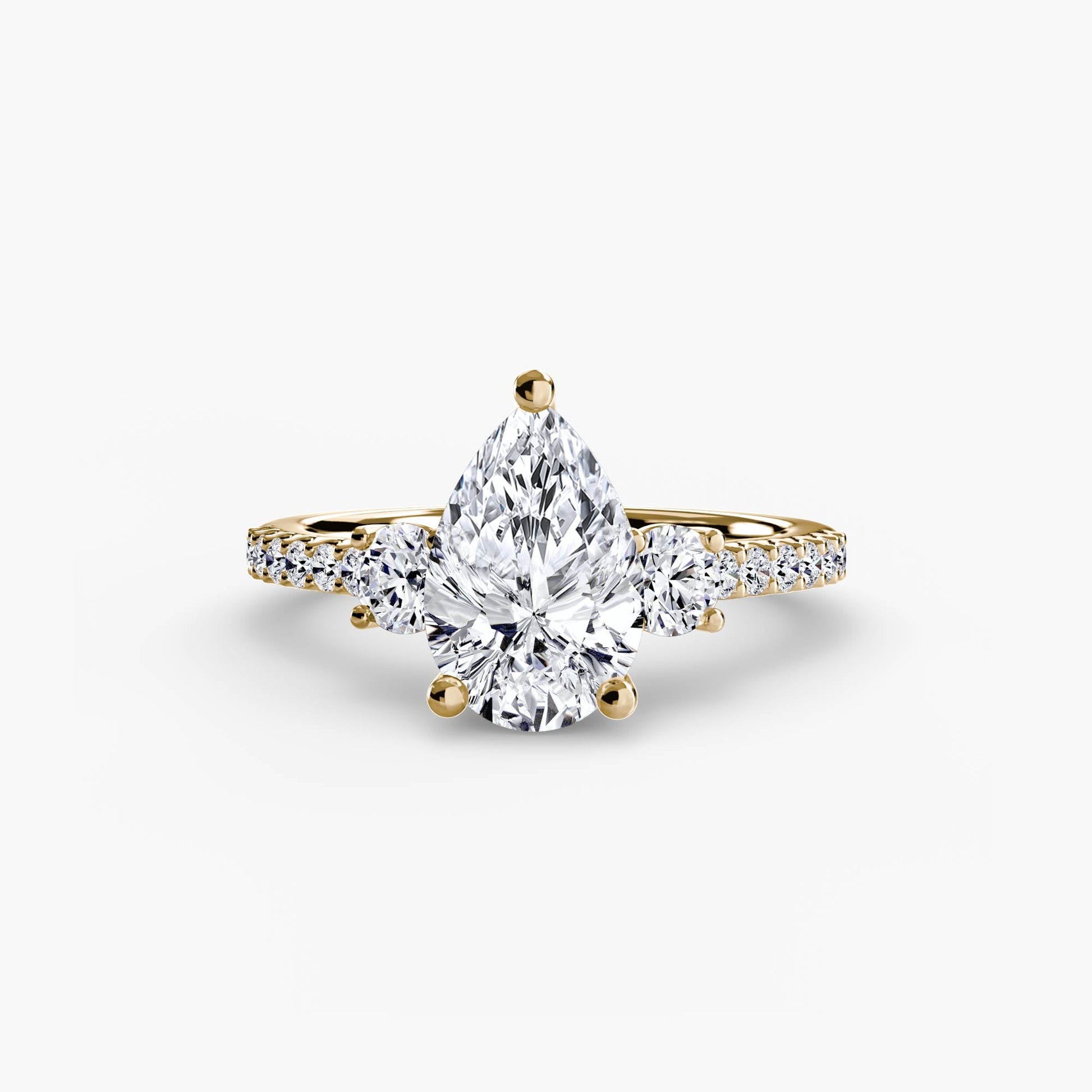 Three-Stone Ring with Pavé Band 5 - AYKA JEWELS