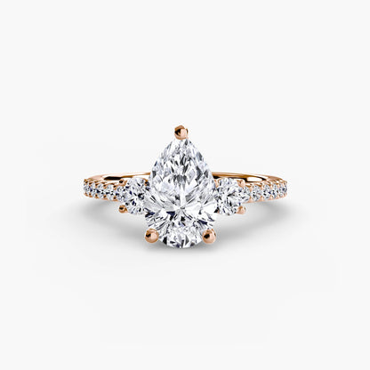 Three-Stone Ring with Pavé Band 5 - AYKA JEWELS