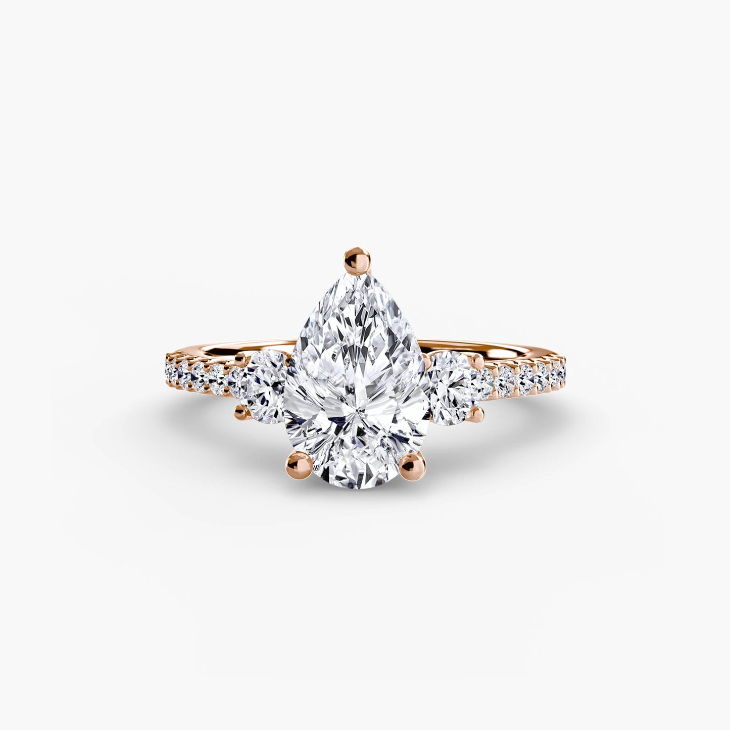 Three-Stone Ring with Pavé Band 5 - AYKA JEWELS