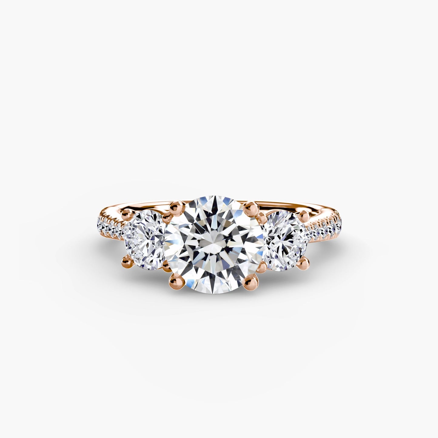 Three-Stone with Pavé Band - AYKA JEWELS