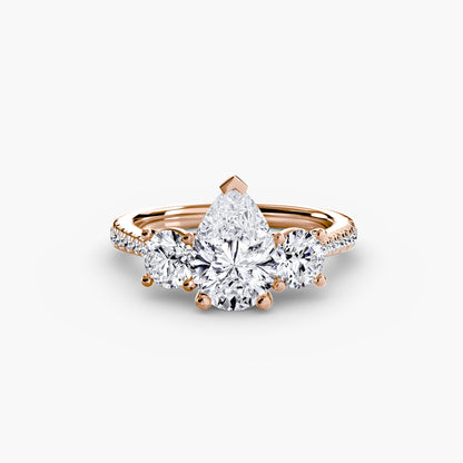 Three-Stone with Pavé Band - AYKA JEWELS