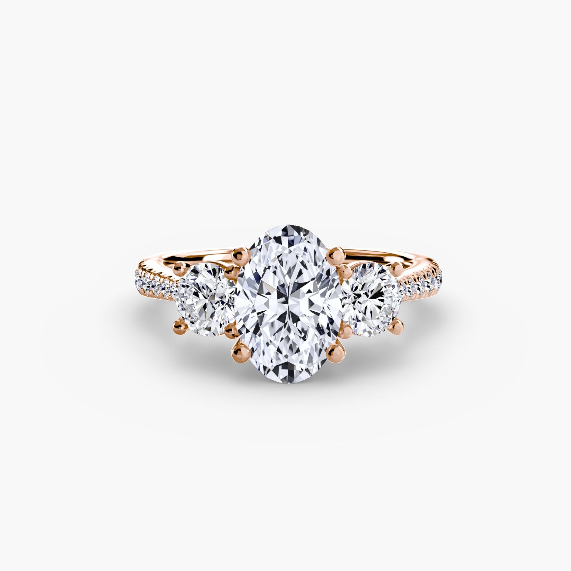 Three-Stone with Pavé Band - AYKA JEWELS