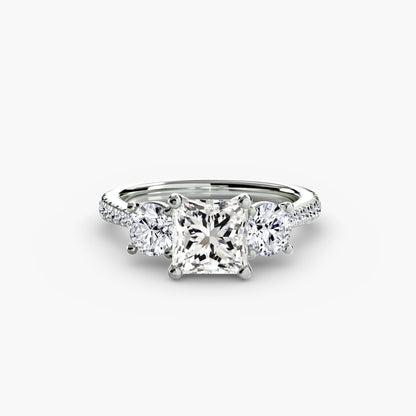 Three-Stone with Pavé Band - AYKA JEWELS