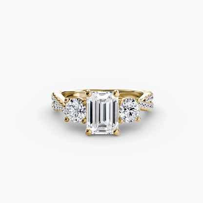 Three-Stone with Pavé Band 2 - AYKA JEWELS