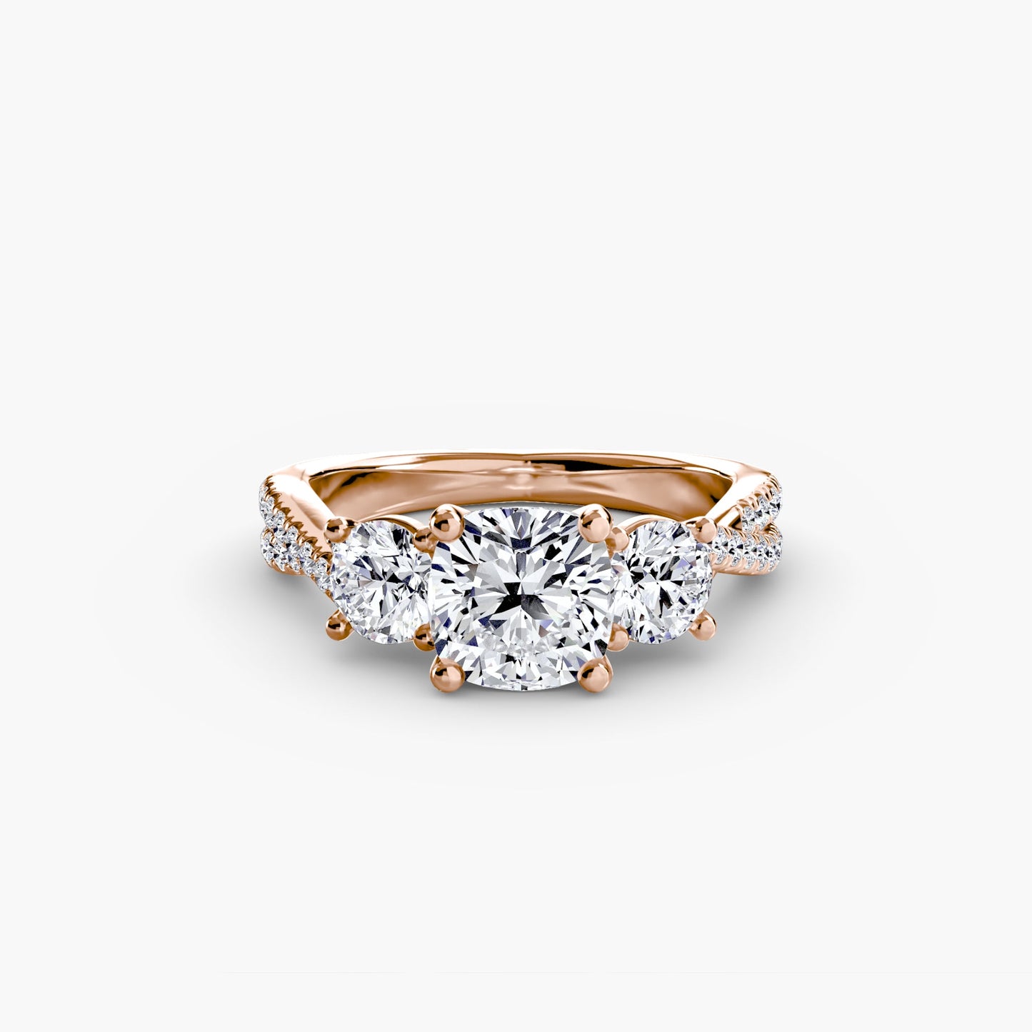 Three-Stone with Pavé Band 2 - AYKA JEWELS
