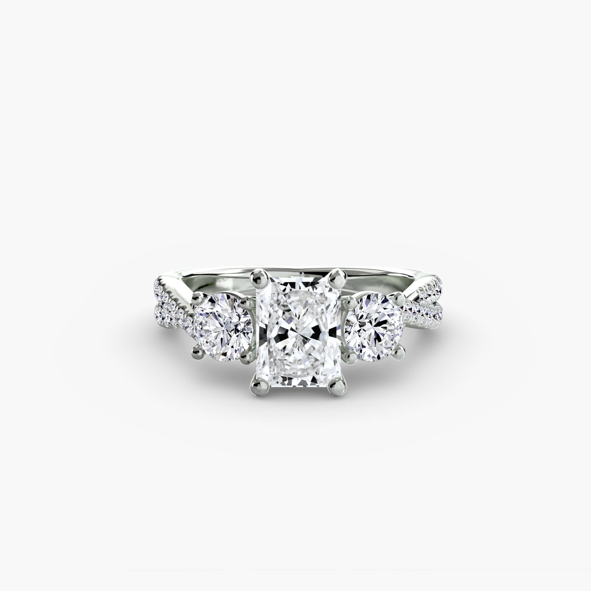 Three-Stone with Pavé Band 2 - AYKA JEWELS