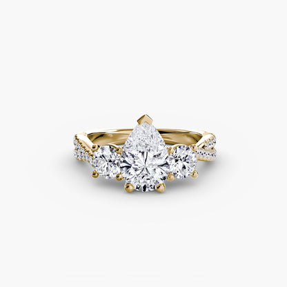 Three-Stone with Pavé Band 2 - AYKA JEWELS