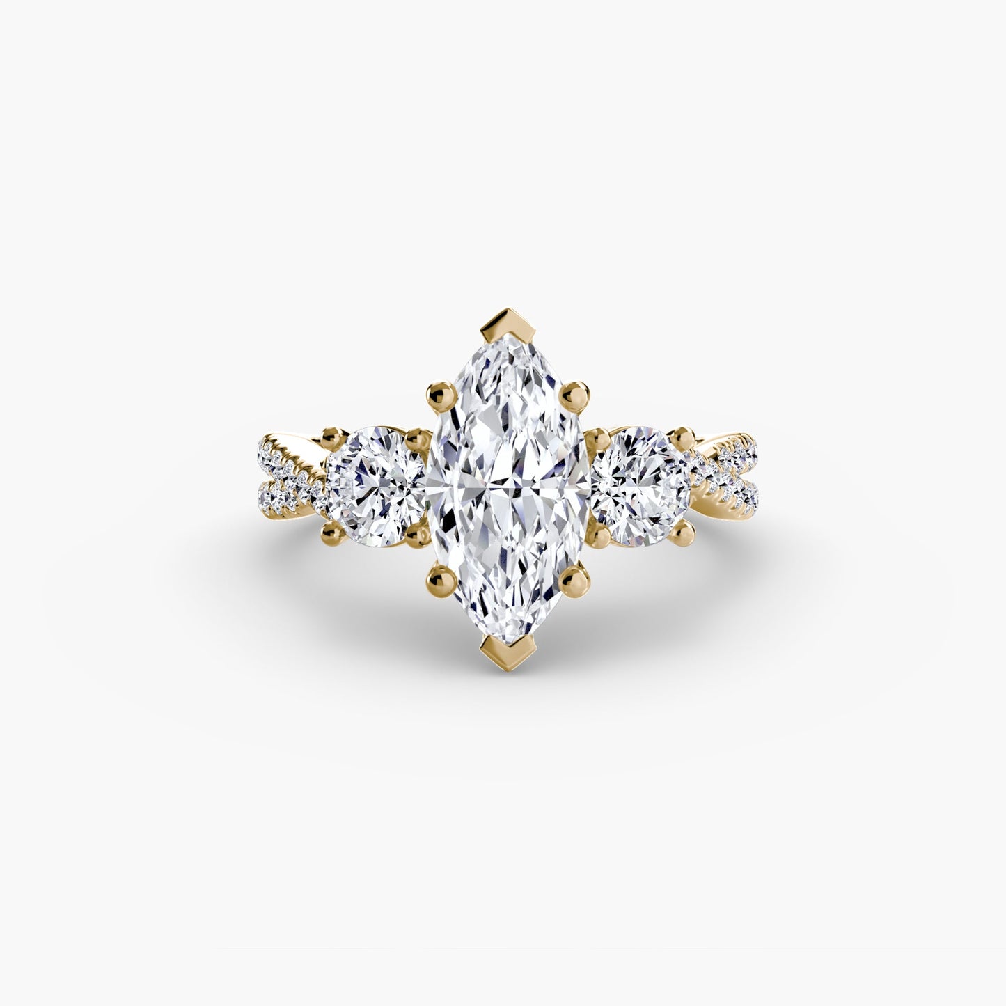 Three-Stone with Pavé Band 2 - AYKA JEWELS