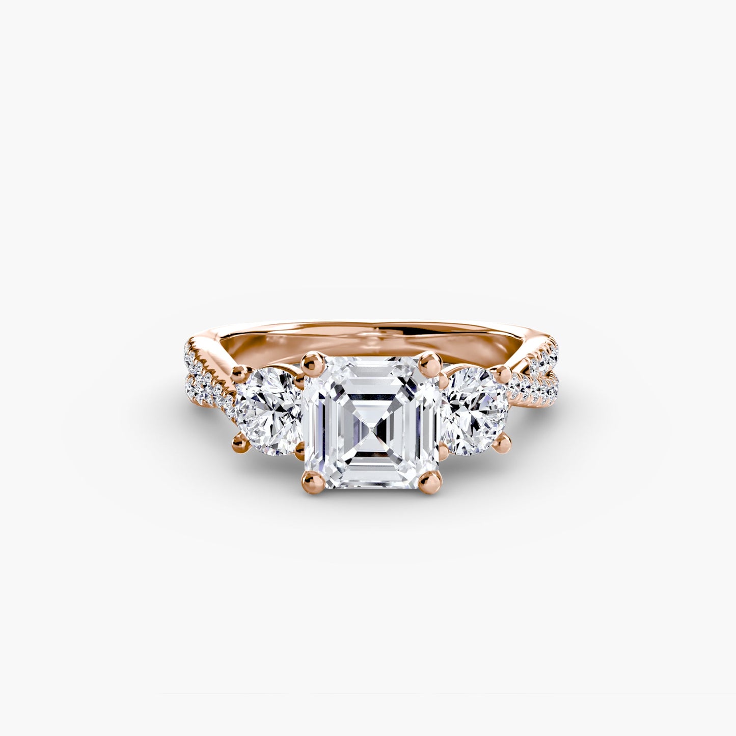 Three-Stone with Pavé Band 2 - AYKA JEWELS