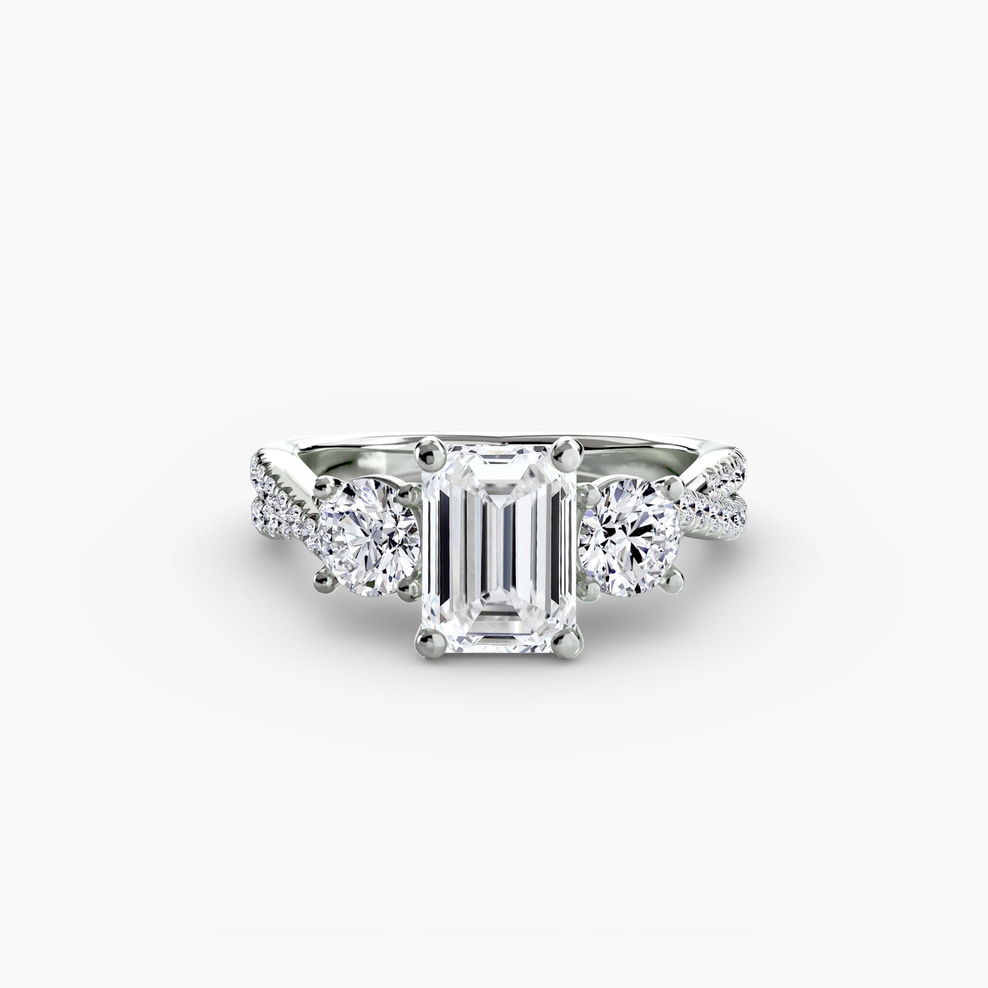 Three-Stone with Pavé Band 2 - AYKA JEWELS