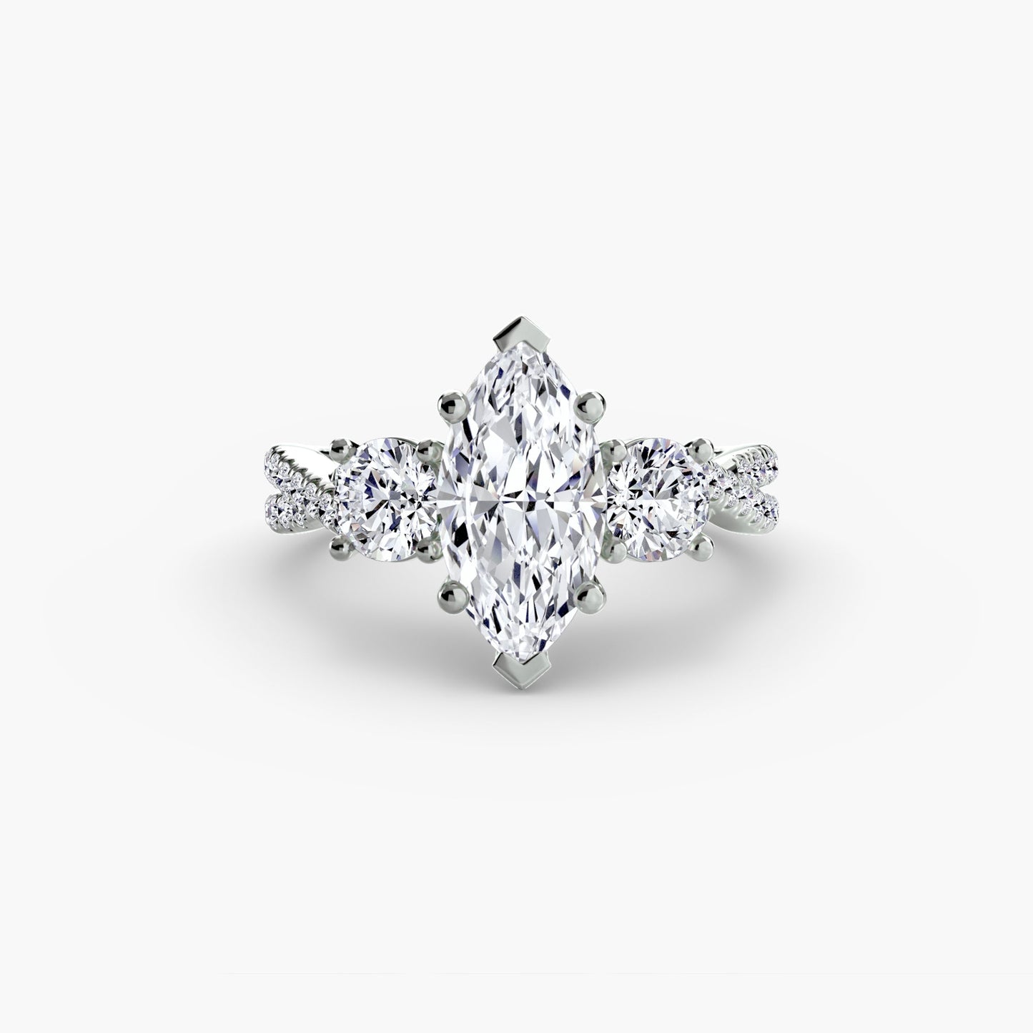 Three-Stone with Pavé Band 2 - AYKA JEWELS