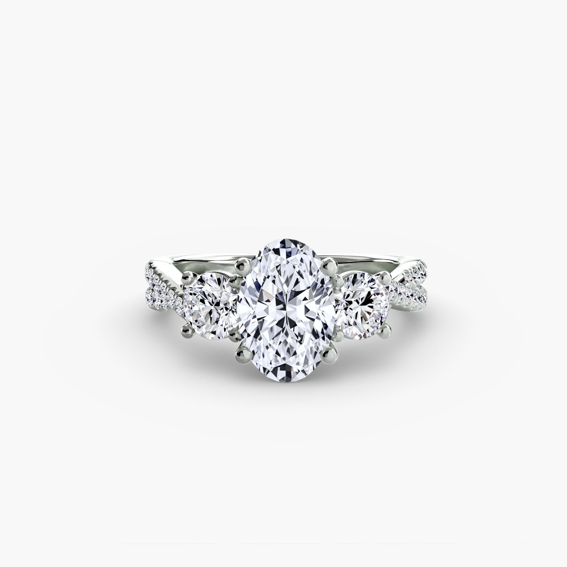Three-Stone with Pavé Band 2 - AYKA JEWELS