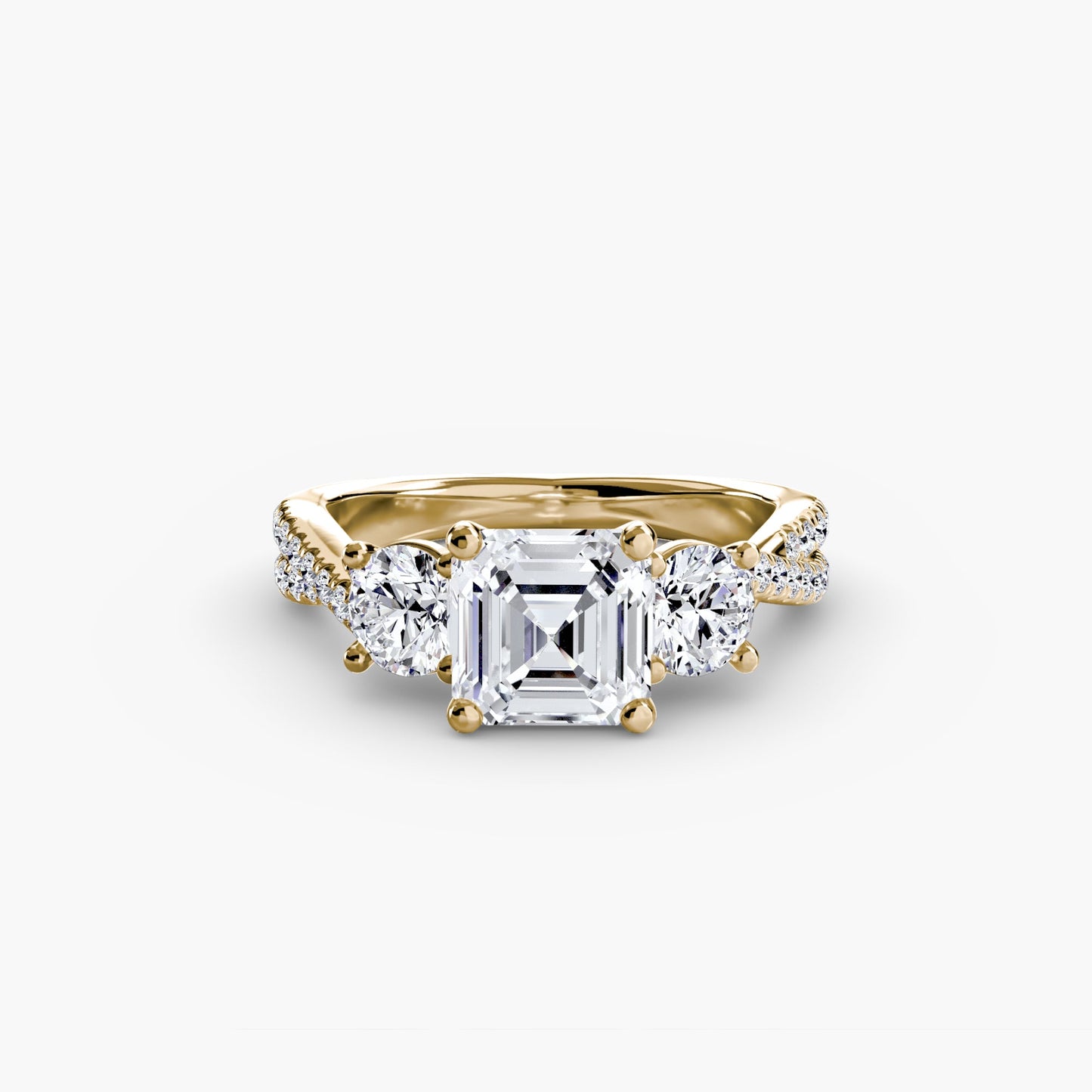 Three-Stone with Pavé Band 2 - AYKA JEWELS
