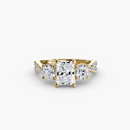 Three-Stone with Pavé Band 2 - AYKA JEWELS