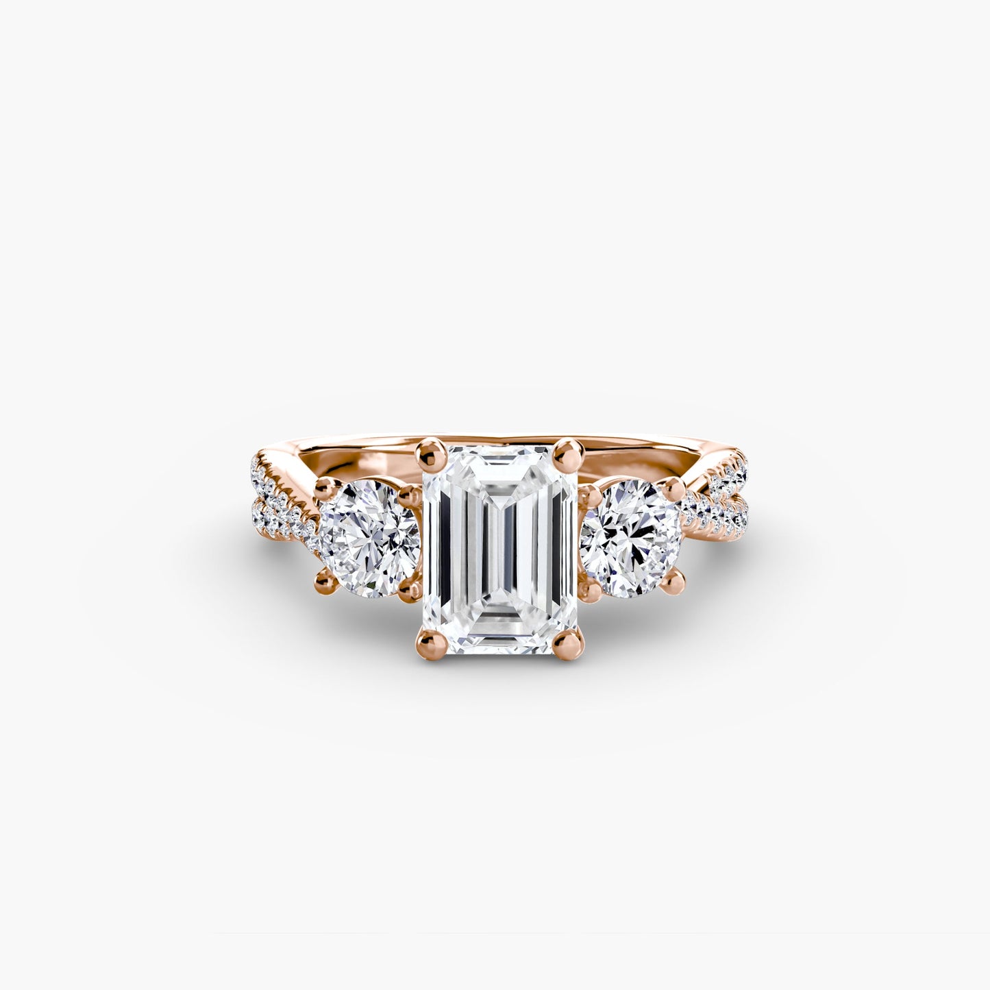 Three-Stone with Pavé Band 2 - AYKA JEWELS