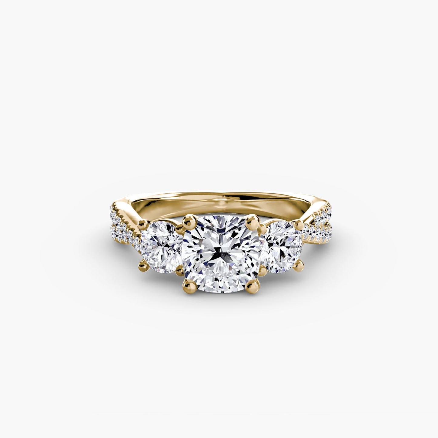 Three-Stone with Pavé Band 2 - AYKA JEWELS