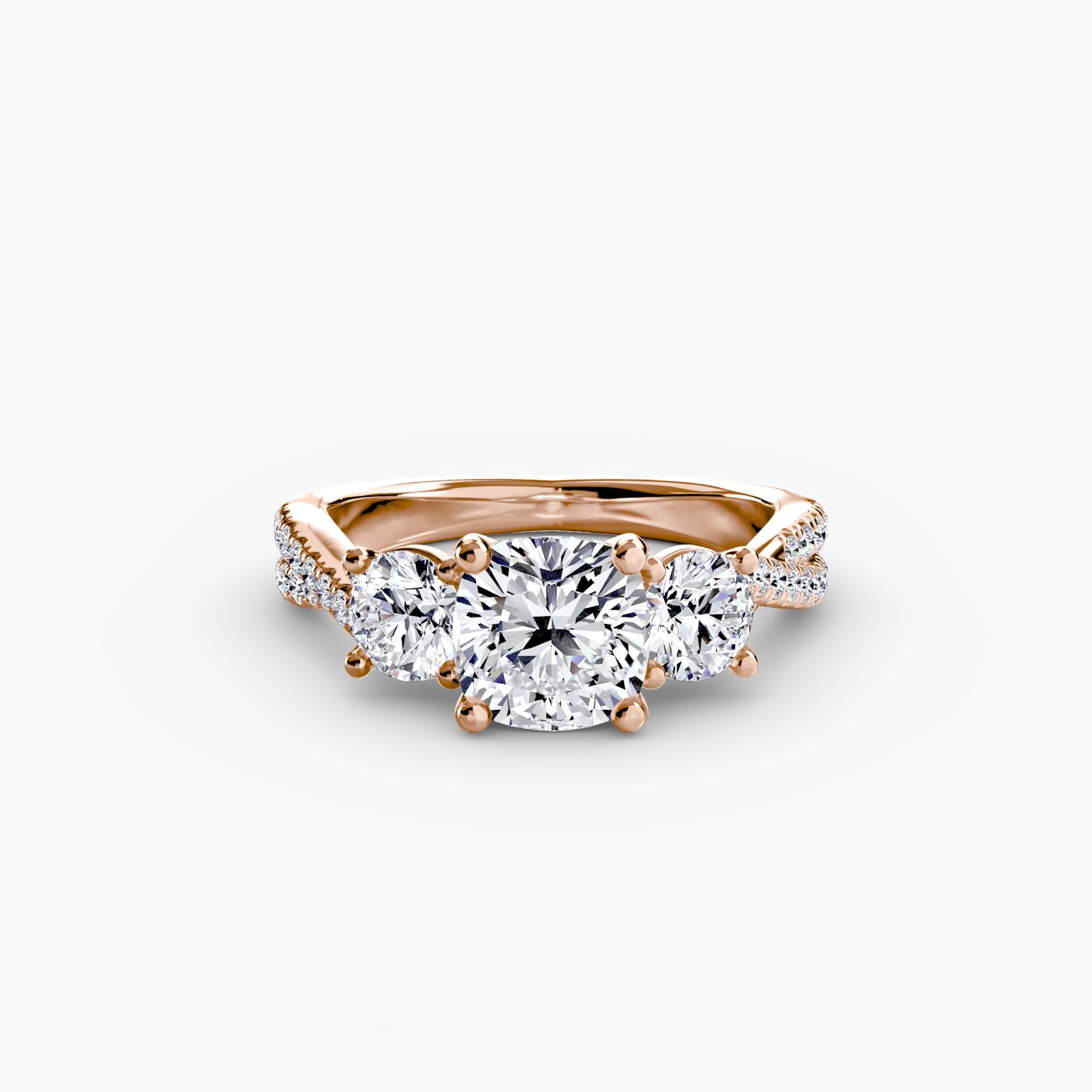 Three-Stone with Pavé Band 2 - AYKA JEWELS