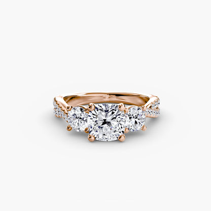 Three-Stone with Pavé Band 2 - AYKA JEWELS