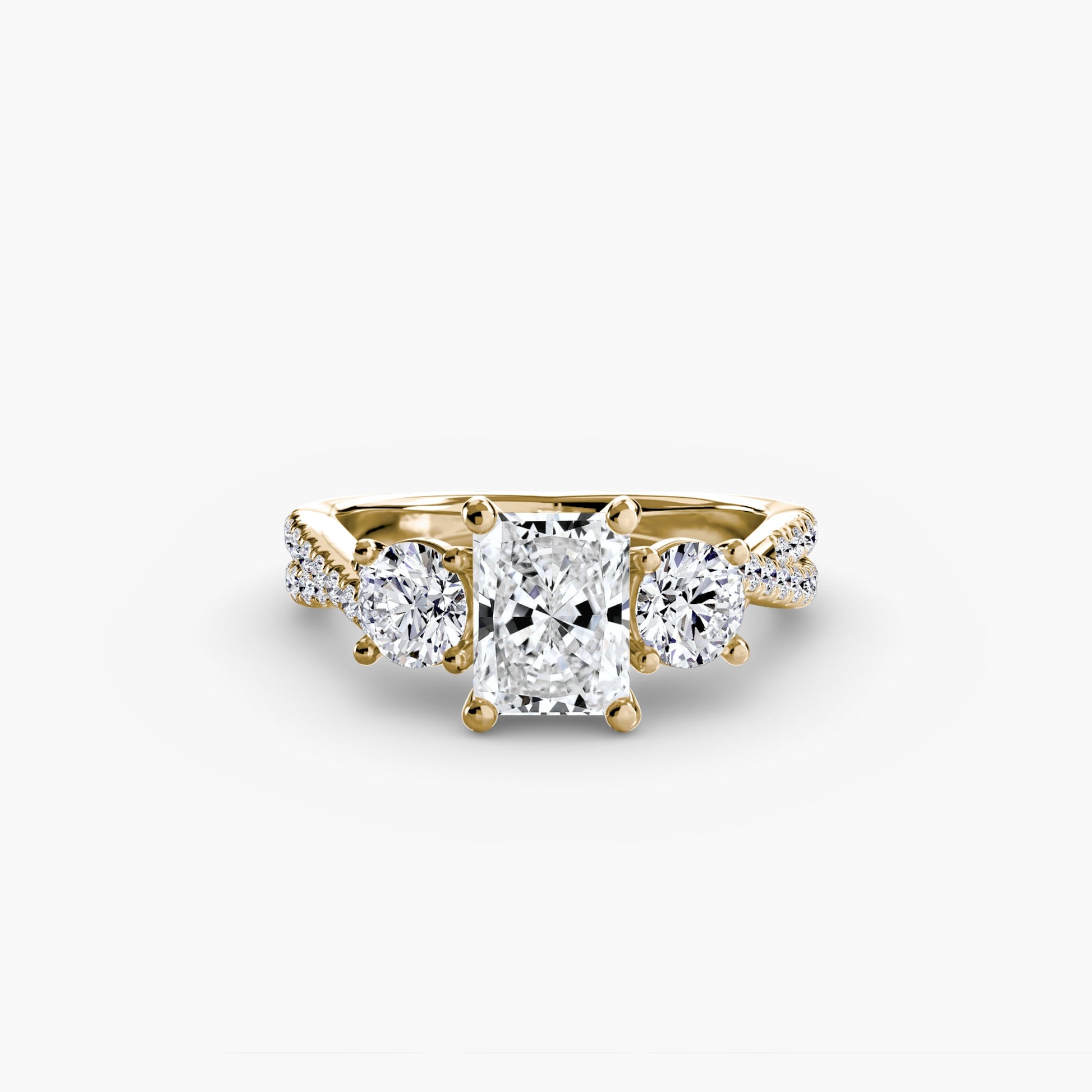Three-Stone with Pavé Band 2 - AYKA JEWELS