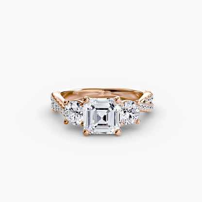 Three-Stone with Pavé Band 2 - AYKA JEWELS