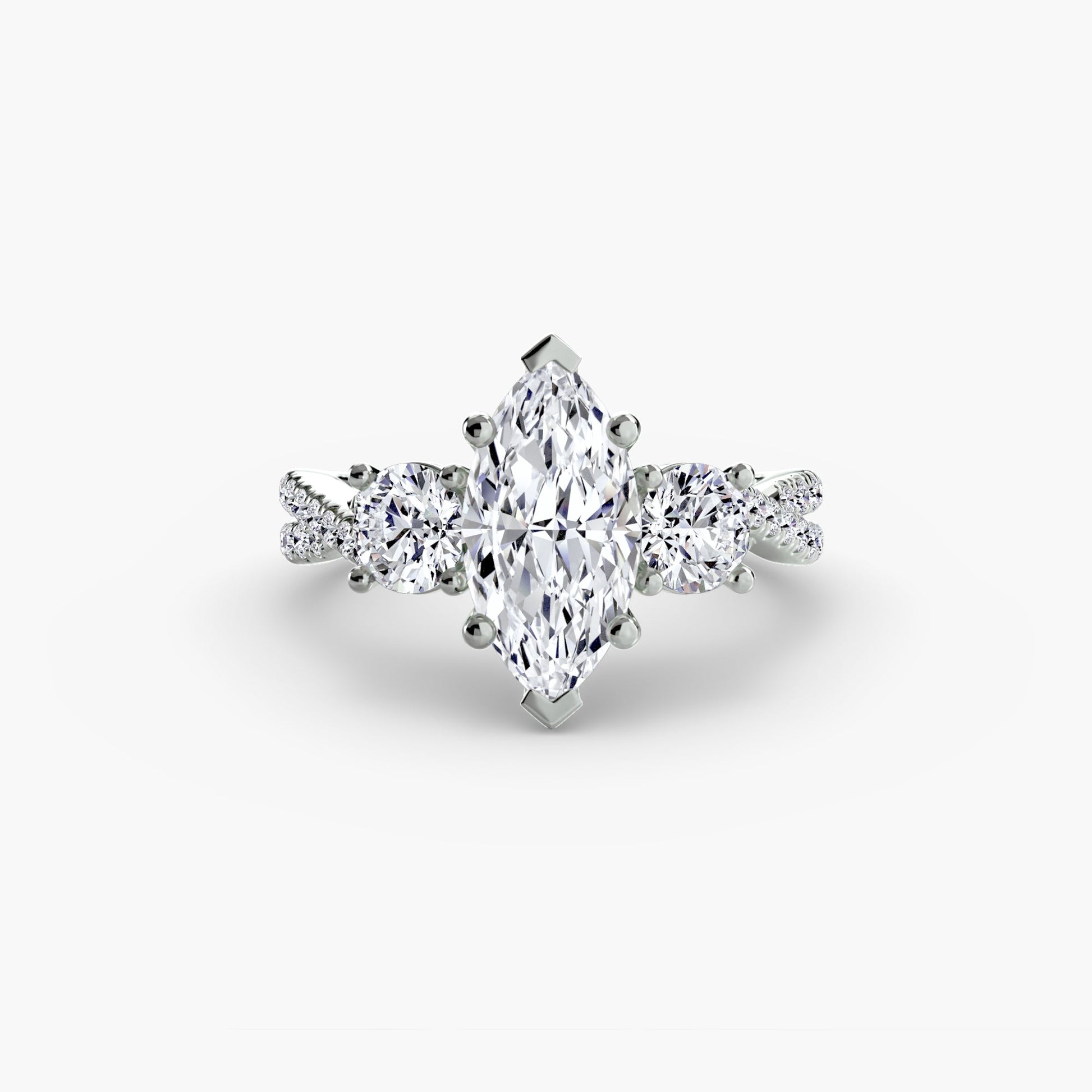 Three-Stone with Pavé Band 2 - AYKA JEWELS