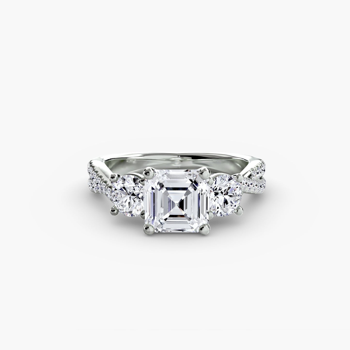 Three-Stone with Pavé Band 2 - AYKA JEWELS