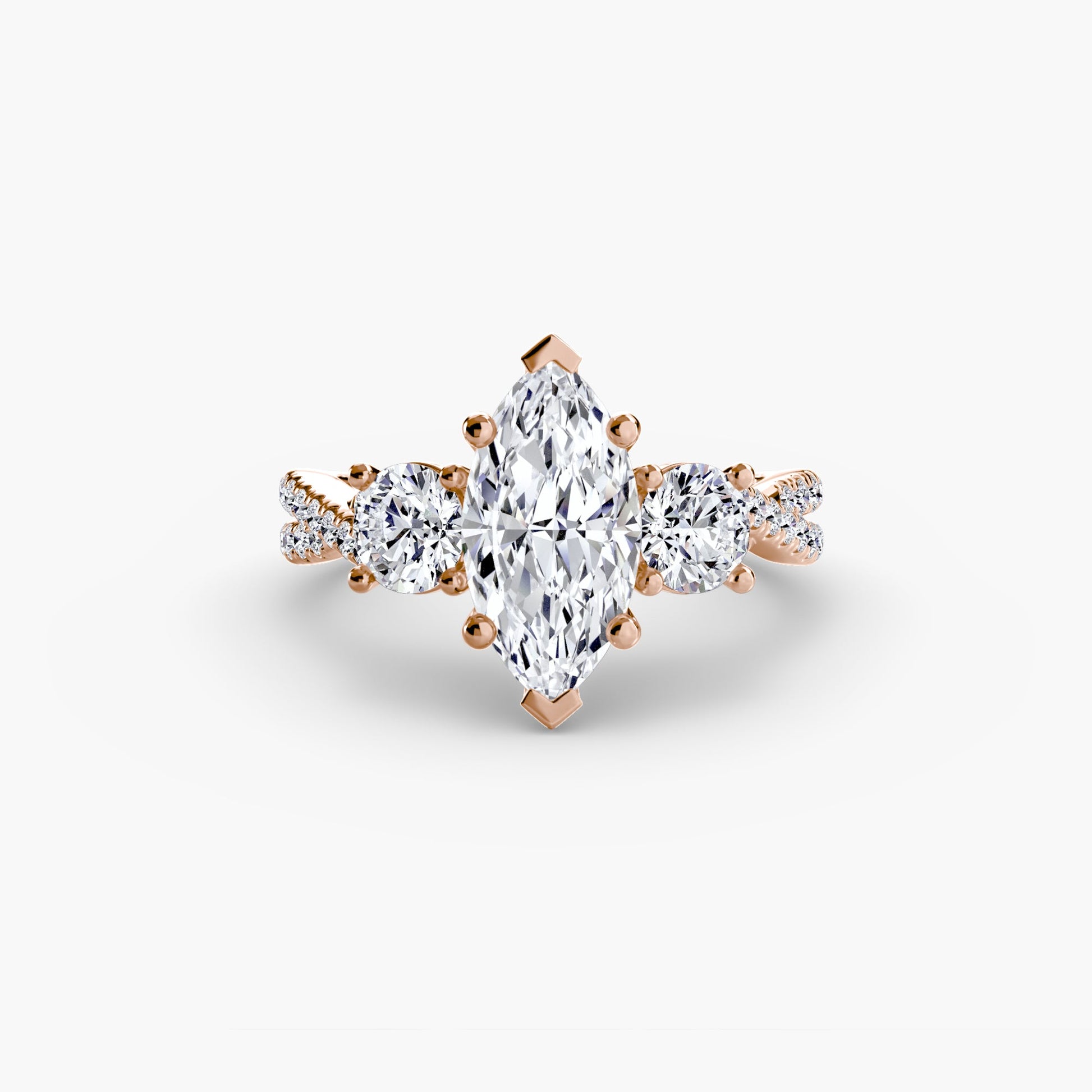 Three-Stone with Pavé Band 2 - AYKA JEWELS