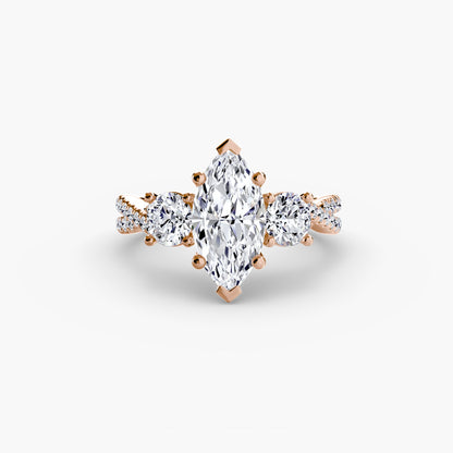 Three-Stone with Pavé Band 2 - AYKA JEWELS