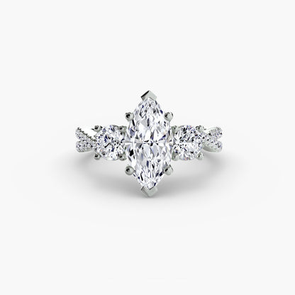 Three-Stone with Pavé Band 2 - AYKA JEWELS