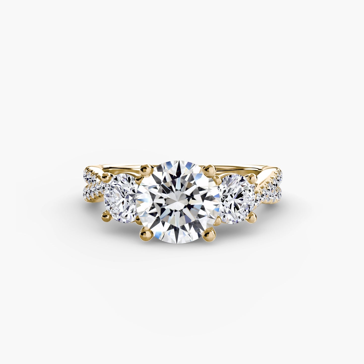 Three-Stone with Pavé Band 2 - AYKA JEWELS