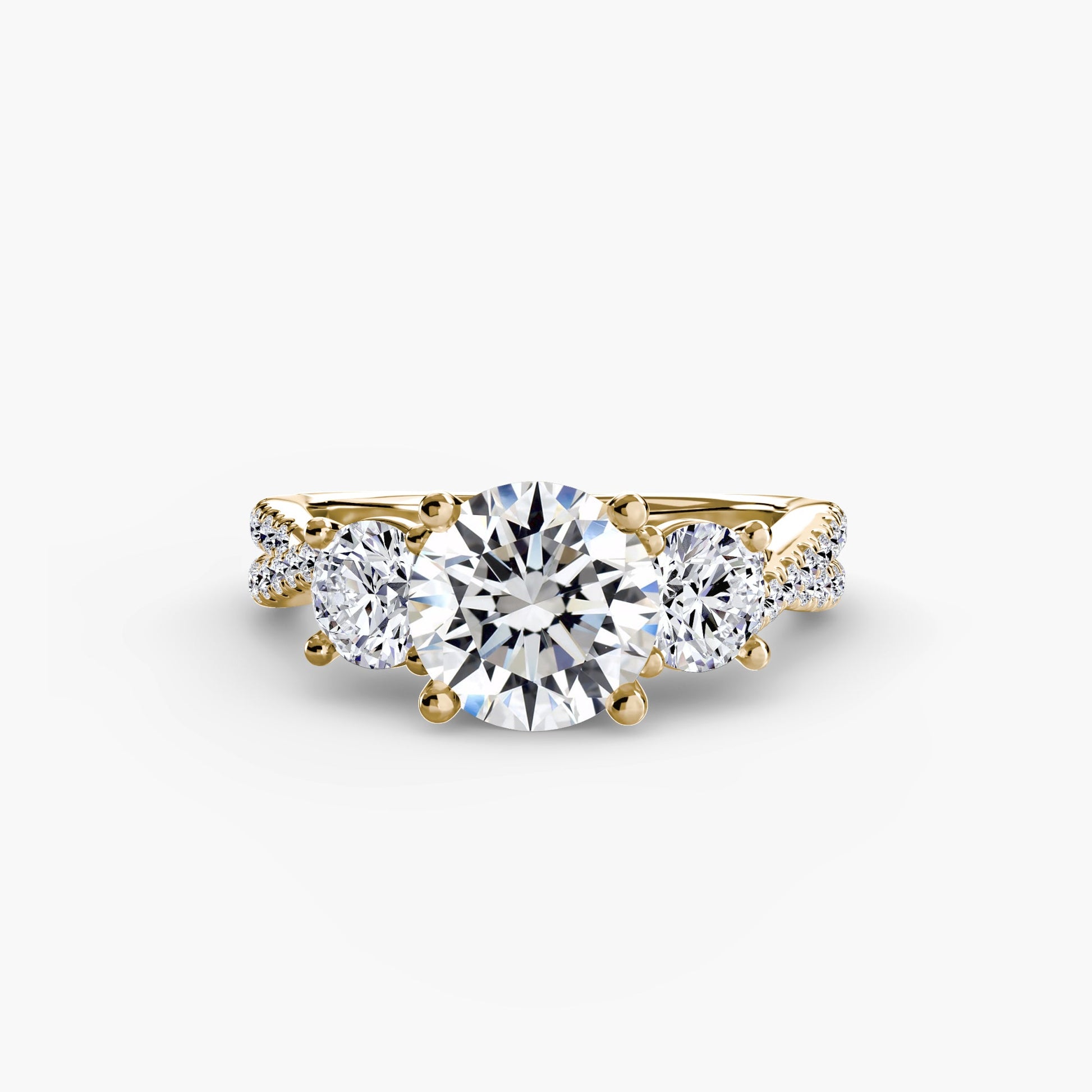 Three-Stone with Pavé Band 2 - AYKA JEWELS